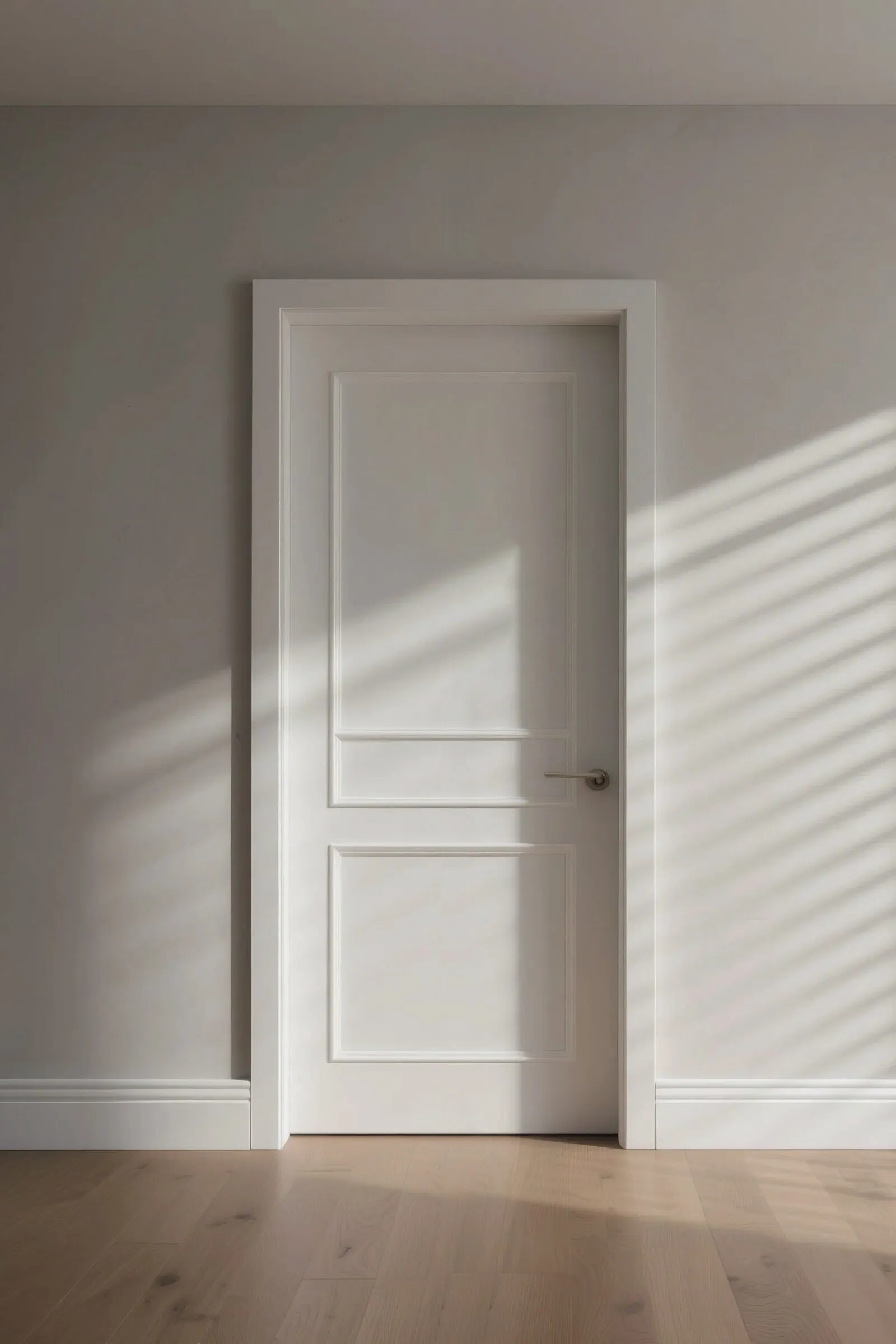 White door with colonial casing mouldings